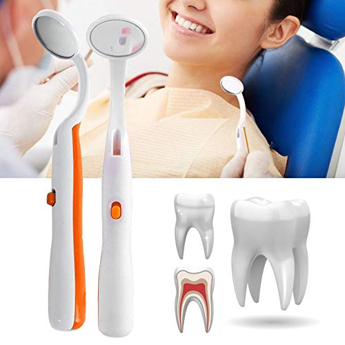 2 Pcs Dental Mirror with Light Tool LED Lighted Teeth Inspection Mirror Anti Fog Curve Angle Dentist Oral Care Tool - NewNest Australia