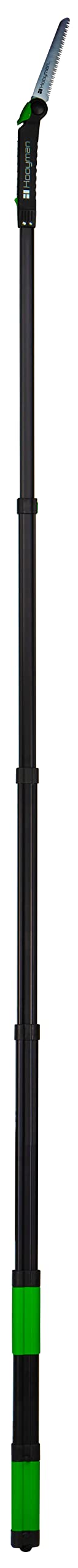 Hooyman Extendable Tree Saw with Compact Design, Detachable Handsaw and Telescoping Pole, No-Slip H-Grip, Impulse Hardened Teeth, and Wrist Lanyard for Tree Trimming, Hunting, Camping, and Outdoors 10ft Extendable Saw