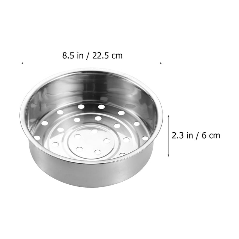 Cabilock Household Steamer Dish Set of 2 8.85 in Thicken Steamer Basket Stainless Food Insert for Rice Cooker Steaming Fish Shellfish Lobster Beef Pork Broccoli Poultry 22.5x22.5cmx2pcs Silverx2pcs