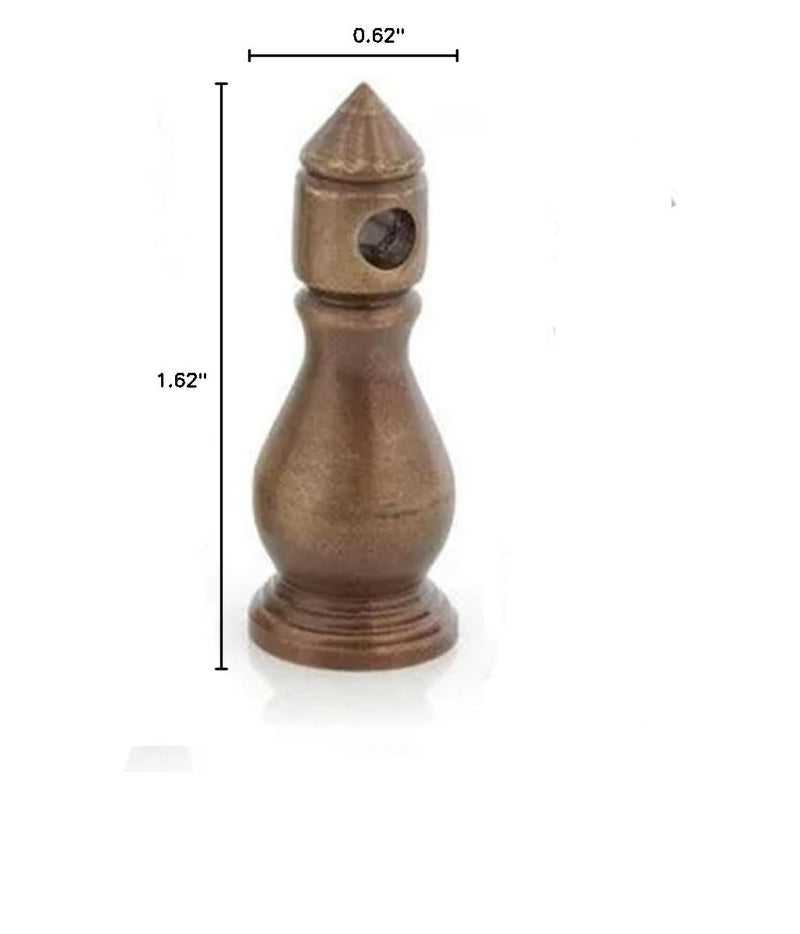 Van Dyke's Restorers Solid Brass Gallery Spindles for Furniture Accents (Single Post or Double Post) Single Post - Center, Antique Brass Single Center Post
