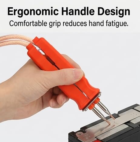 Spot Welding Pen, High Power 1900W Adjustable Pulse Welding Tool for Battery Packs DIY Repair Low Oxygen Copper 2 to 7mm Spacing 1 Welding Pen 2 Copper Wires 1 Hex Wrench