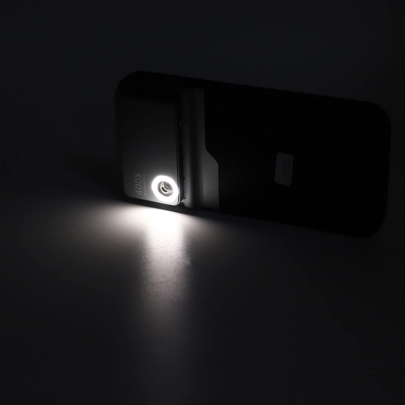 400X Phone Microscope, 400X Microscope with LED Light and Universal Phone Clip for iOS 14 Pro, Focus Quickly, Microworld for Kids and Adults