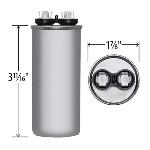 50 uF x 370 VAC Round Run Capacitor by JARD # 12725