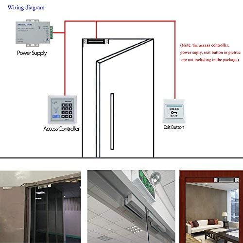 12V 300kg Electric Door Locks, Electric Strike Door Double UnlockThick Stainless Steel Magnetic Door Lock, Waterproof Magnetic for Office Building, Factory Doors
