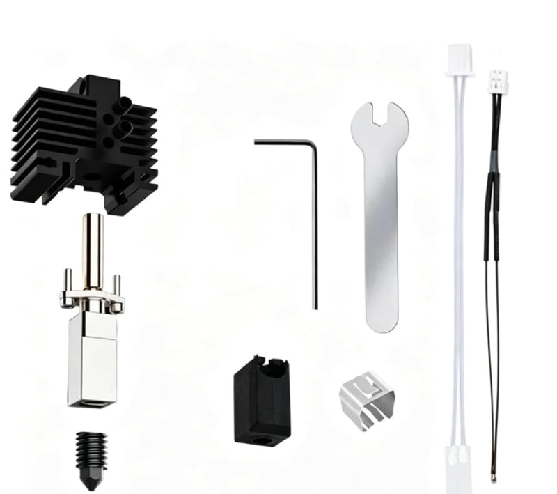 X1C Hotend Complete Kit Full Assembly 0.4mm Hardened Steel Nozzle, Ceramic Heater, Thermistor, Cooling Fan, Silicone Sleeve, Thermal Grease for Bamboo Lab X1 Carbon 3D Printer Extruder(X Series) X Series