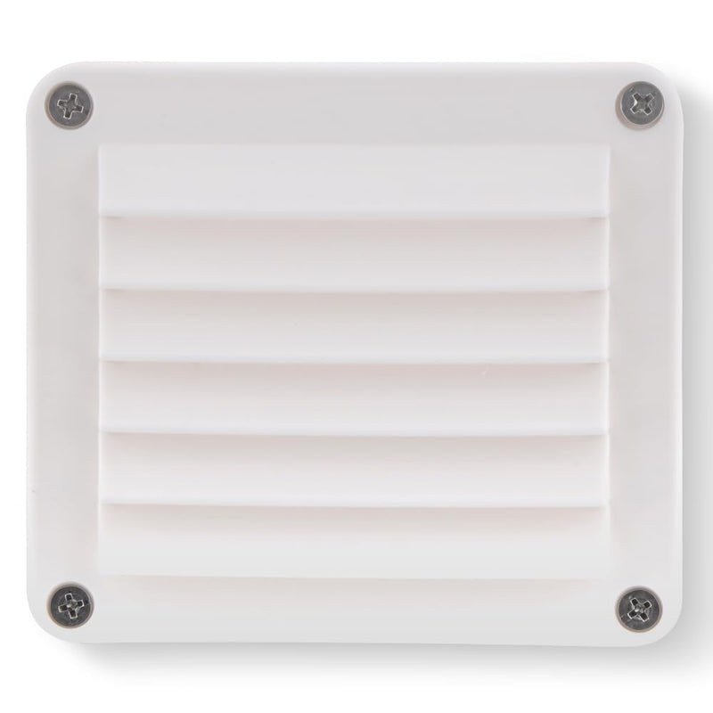 VTurboWay 2 Pcs 5-1/2" Louvered Flush Plastic Thru Vent for Caravan, Marine Boat Vent, White, Free Installation Screws