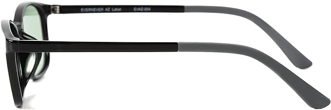 EVERNEVER AZ Label EVAZ-004C1-SG-L-parent Large Frame Sunglasses, Wide, Adult Square, Choose Lens Color, Comfortable to Wear, Ultra Lightweight & High Elastic TR-90, Black (Regular to Slightly Larger) - NewNest Australia
