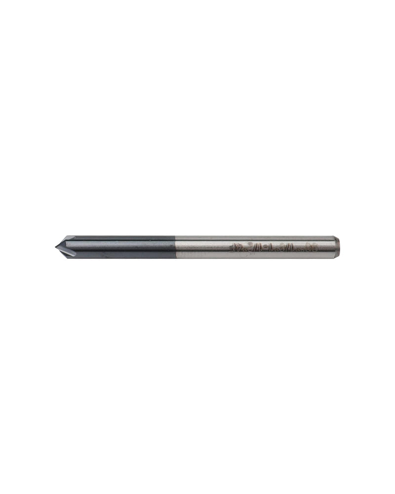 5Pcs 1/8" Solid Carbide End Mills, AlTiN Coating, 4 Flute, Chamfer End Mill for Steel, Single End End Mill Bits, 90° Chamfer Angle, 1/8" Shank Diameter 1/8" 4 Flute