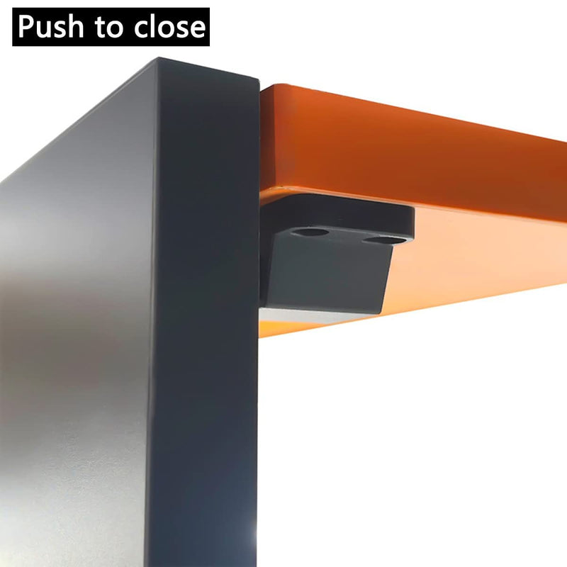 Self-Closing Push to Open Door Latches Hardware CBRIVE 4Pack Kitchen Cabinets Push Latch & Lock Heavy Duty Touch Latch and Catch for Drawers Push Pull Tip On RV Closet Press to Release Strong Pop Out 4 Pack Black-Non Magnetic