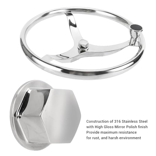 5/8-18 Steering Wheel Center Nut, 316 Stainless Steel Marine Hub Nut for Boat Yacht, Replacement for Verado Hydraulic Helms