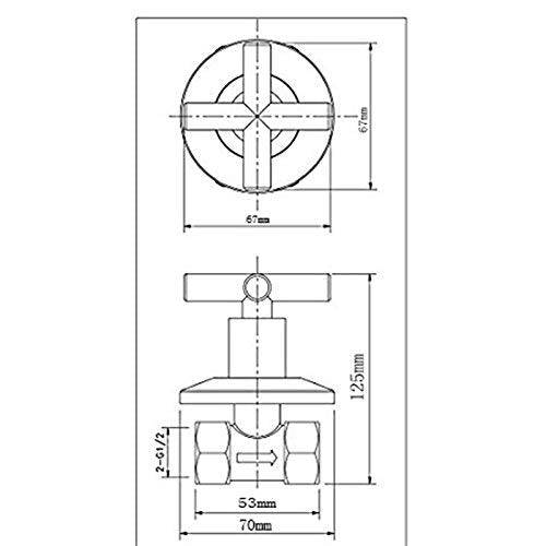 Shower Shut Off Valve,Water Flow Control Valve Straight Replacement Part Concealed with Cross Handle Shut off Valves Water Pressure Regulator,Bathroom Shower Pipe Valve 1Pcs, Chrome