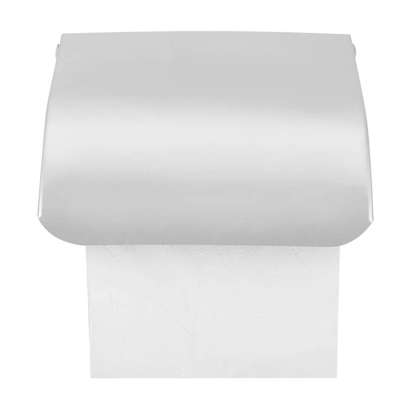 Toilet Paper Holder with Cover, Stainless Steel Tissue Roll Storage Rack Wall Mounted Toilet Paper Roll Dispenser for Bathroom Washroom