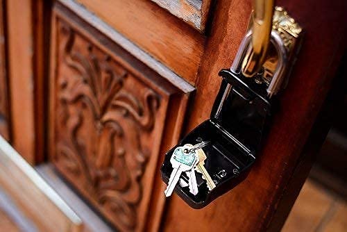 Lion Locks 1500 Key Lock Box with Code, Lockbox for Keys Outdoor, Realtor Lock Box for Short-Term Rentals, Holds 5 Keys (2 Pack, Black) 2 Pack
