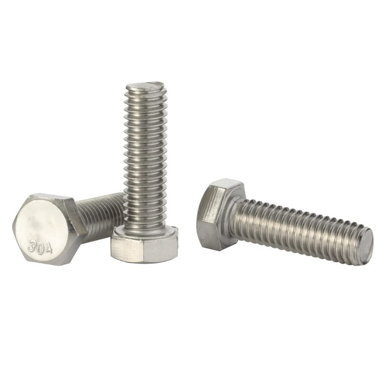 5/16-18 x 1" (1/2" to 6" Available) Hex Head Cap Screw Bolts, External Hex Drive, Stainless Steel 18-8 (304), Full Thread, 25 PCS 5/16-18 x 1"