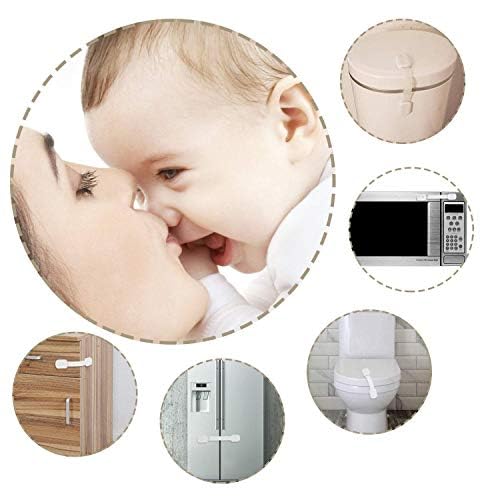 Child Proof Cabinet Locks - Cabinet Locks Baby Proofing with 3M Adhesives for Refrigerator, Oven, Cupboards, Toilet Seat - Adjustable,Easy Installation,No Drilling (24 Pack) 24