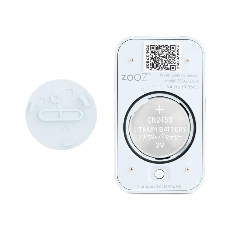Zooz 800 Series Z-Wave Long Range Water Leak XS Sensor ZSE42 800LR for for Smart Flood Prevention. Hub Required (Sold Separately). Compatible with SmartThings, Hubitat, and Z-Box Hub.