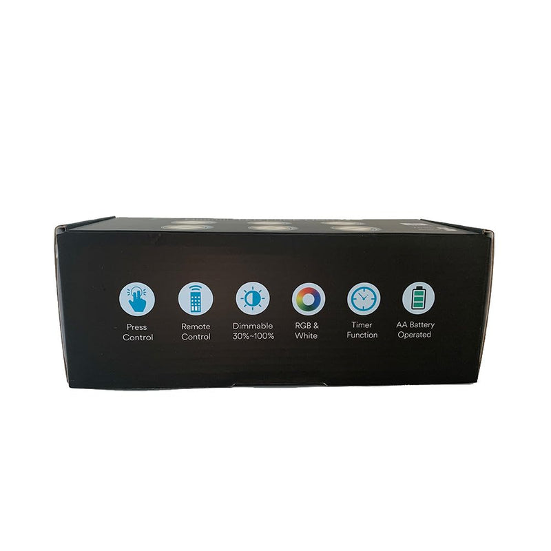 LED Puck Lights with Remote Battery Operated Under Cabinet Lighting Wireless Stick on Lights Color Changing Timer Tap Lights for Cabinets Shelves Closets Display Case - 6Pack Black 6 Pack
