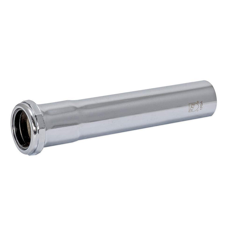 Eastman 1-1/2 Inch Heavy Duty Extension Tube with Slip Joint Connection, 8 Inch Length, 17 Gauge, Brass Plumbing Fitting, Chrome, 35118