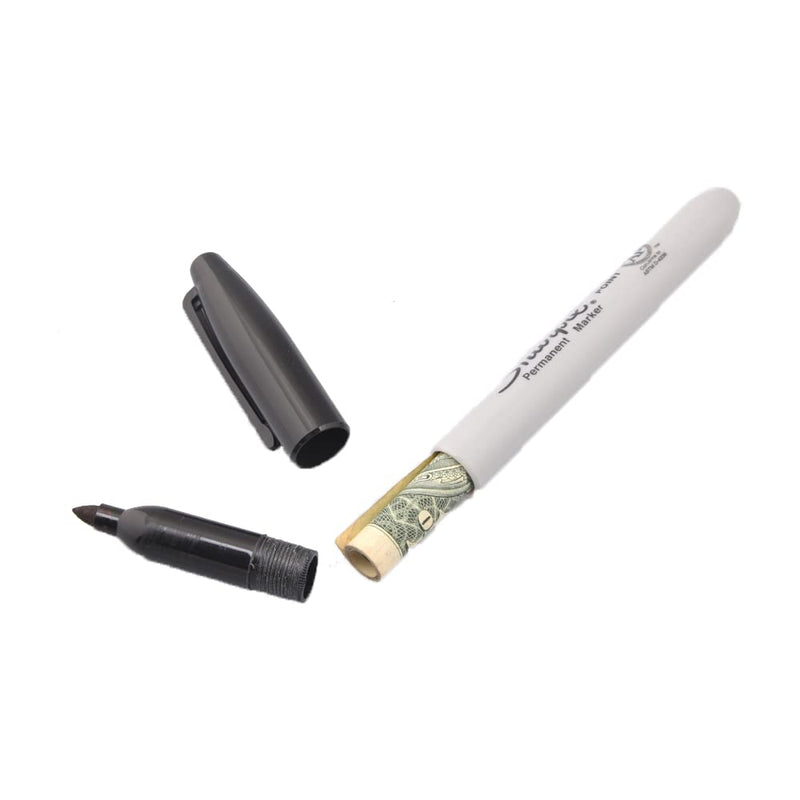 Fake Pen Diversion Safe Marker (1 Pack) - Realistic Pen Diversion Safe - Hidden Secret Compartment Decoy Permanent Marker - Hide And Store Money Waterproof Storage Cash Holder Container Lock Pen - 1 Pack Black