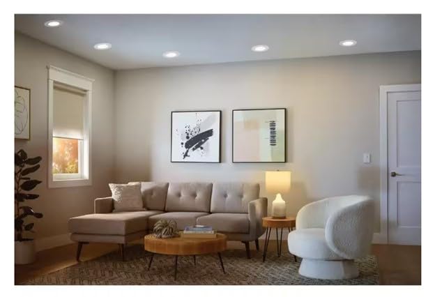 Commercial Electric 5/6 in White Integrated LED Energy Star Color Changing Recessed Trim Downlight