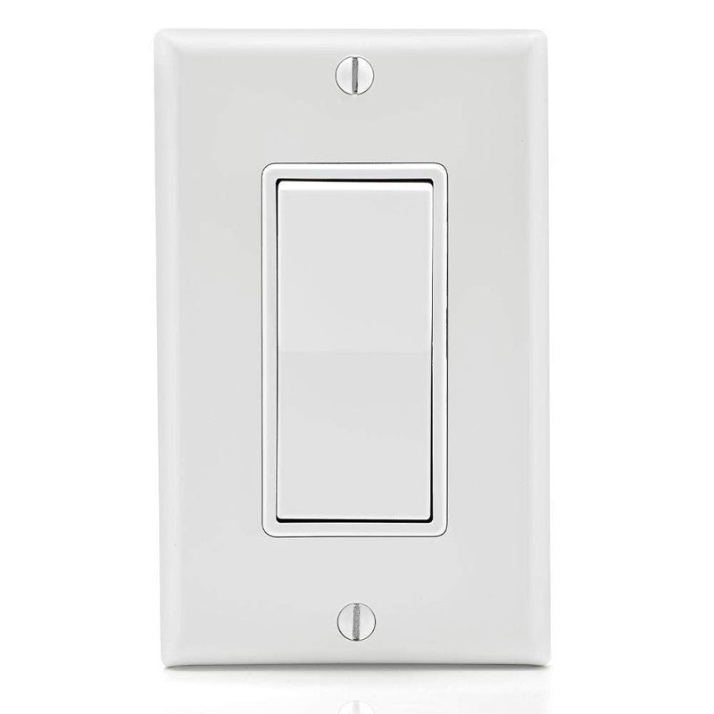 Leviton 15 Amp Decora Antimicrobical Wall Switch Single-Pole, White, 5601-2AW