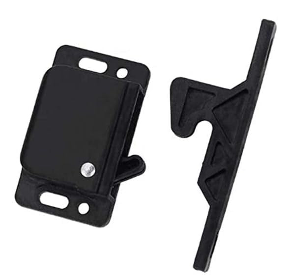 Set of 4 Premium Grabber Catches 10LB Pull Force RV Cabinet Door Latch - Baby Safety Locks for Camper, Trailer, Motor Home, Kitchen, Motorhomes, Boats, Drawer Latches - OEM Replacement- Push to Close