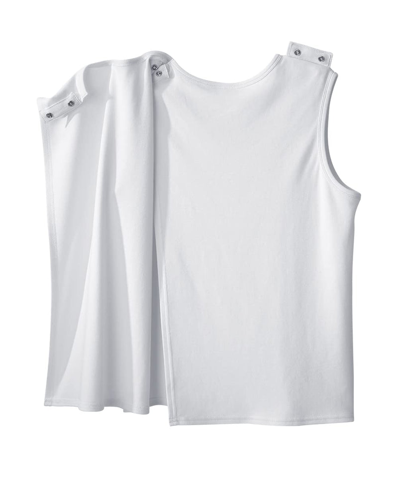 Silverts Women’s Adaptive Open Back Sleeveless Camisole 3 Pack Assisted Dressing Elderly Clothing Undershirt X-Large True White