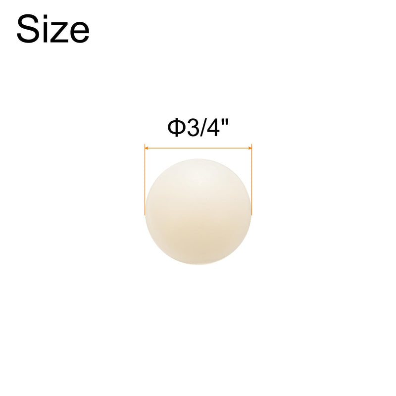 uxcell 20pcs Nylon Bearing Balls 3/4" 19.05mm Solid Plastic Balls, Precision Mini Nylon Balls 3/4"