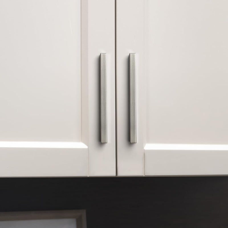 Goo-Ki 6 Pack 3 Inch Satin Nickel Knurled Cabinet Pulls - Modern Bar Handles - Textured Grip for Drawer, Dressers, Furniture Hardware 3 Inch Center to Center