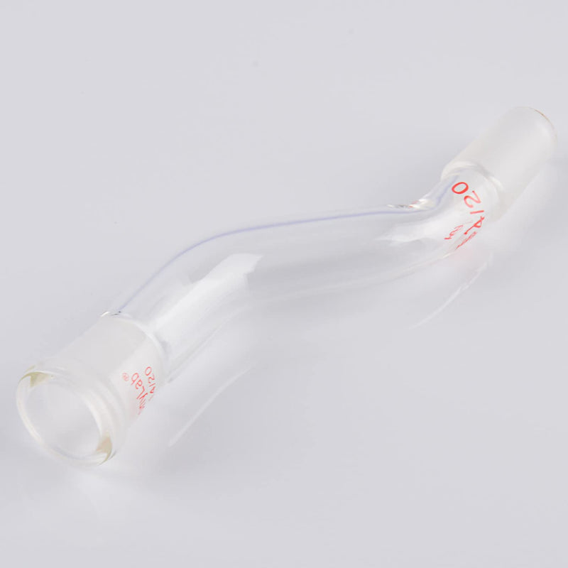 stonylab Borosilicate Glass Connecting Adapter, Two 14/20 Joints Offset Adapter, for Laboratory Distillation 14/20 Joint