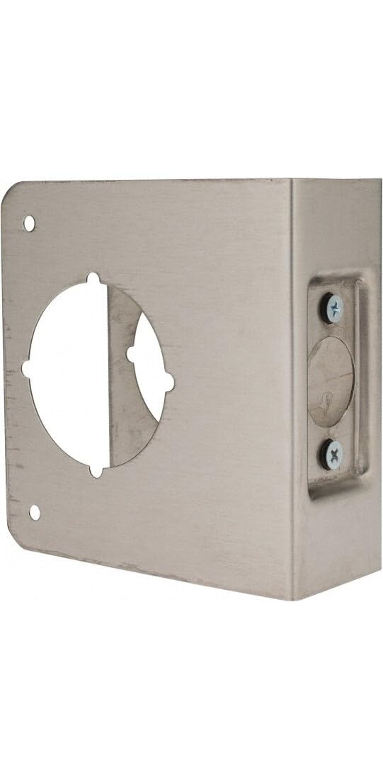 Don-Jo 81-S-CW Classic Wrap-Around Plate, 22 Gauge Stainless Steel , Satin Stainless Steel Finish, 4-1/4" x 4-1/2", For Cylindrical Door Locks