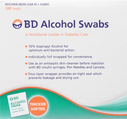 BD Alcohol Swabs 100 Each White 100 Count (Pack of 1)
