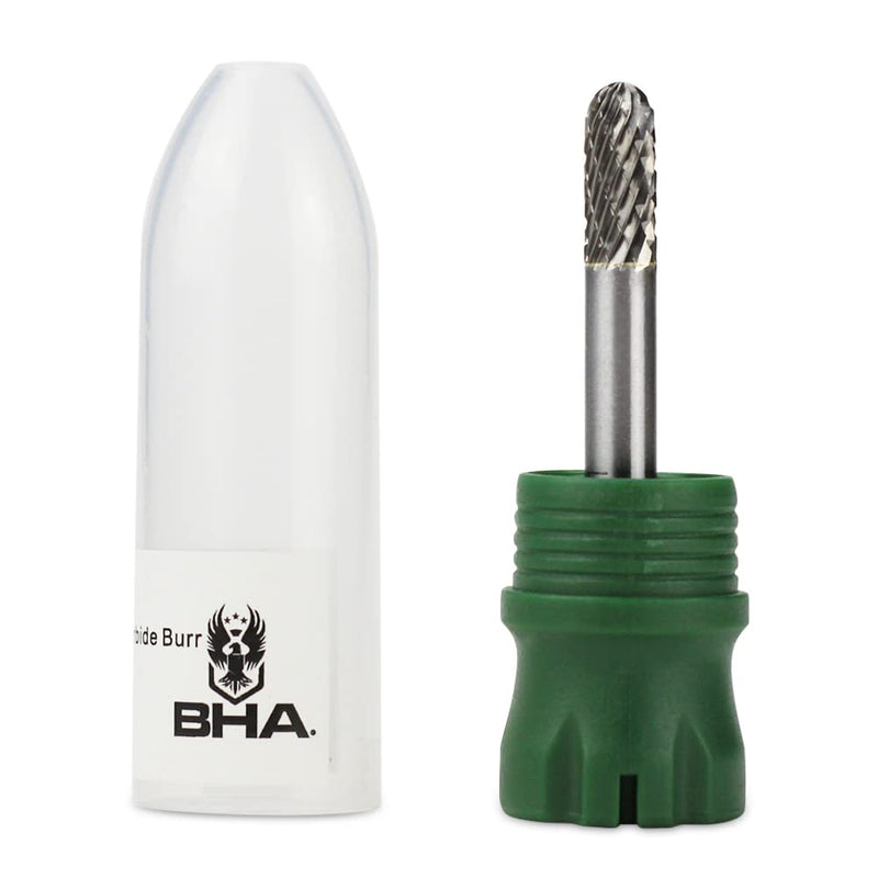 BHA Cylinder Radius End Tungsten Carbide Burr Die Grinder Rotary Tool Bit for Metal Contouring and Deburring, Double Cut with 1/4" Shank (SC-1: 1/4" Cut Diameter x 5/8" Cut Length) SC-1: 1/4" Cut Diameter x 5/8" Cut Length
