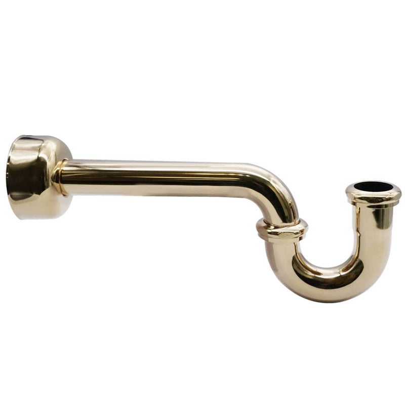 Westbrass D401-1-01 1-1/4" 17 ga P-Trap with High Box Flange, 1-Pack, Polished Brass 1 Pack