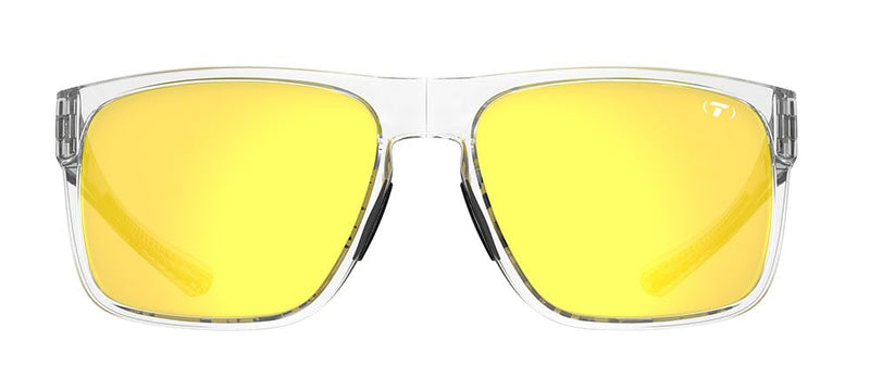 Tifosi Swick Sport Sunglasses - Ideal For Cycling, Golf, Hiking, Pickleball, Running, Tennis and Great Lifestyle Look Crystal Clear/Smoke Yellow