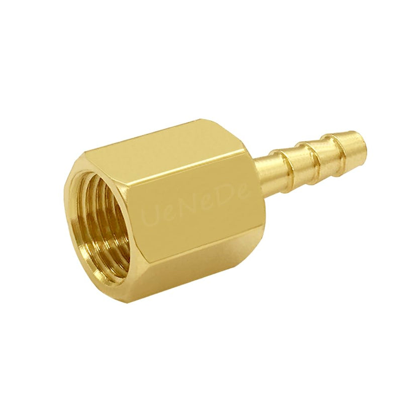 6PCS Brass Hose Barb Fittings 1/4" NPT Female to 1/8" Barb Adapter Connector for Water/Oil/Gas 1/8"Barb 1/4"NPT Female