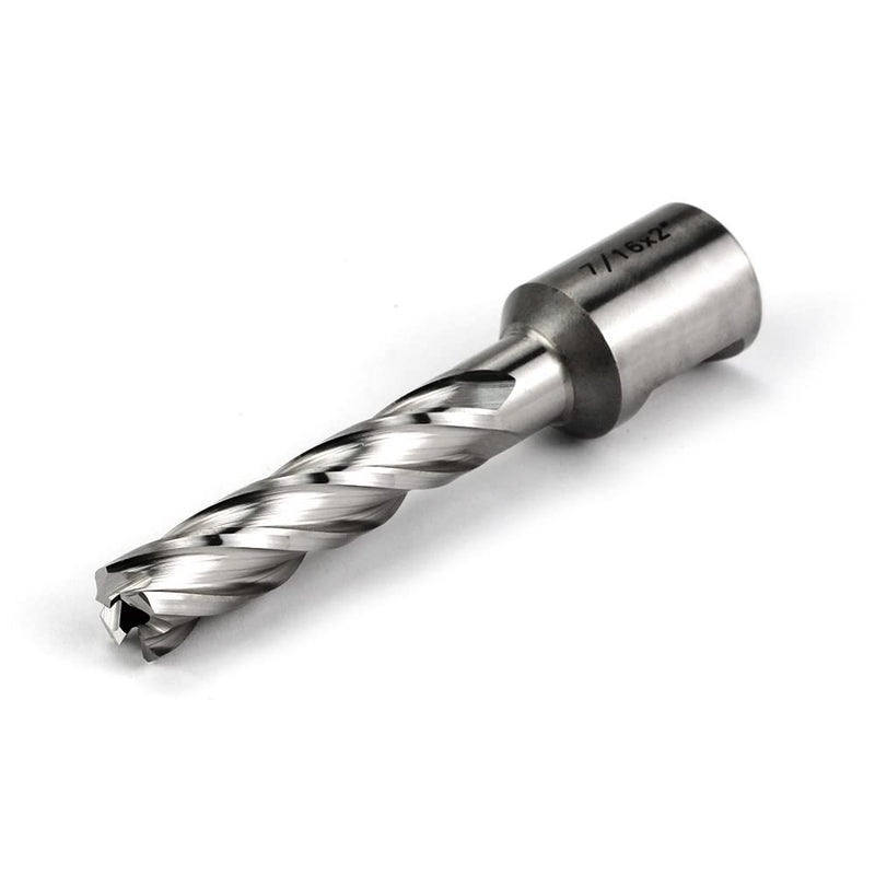 OSCARBIDE 7/16" x 2" HSS Annular Cutter 3/4" Weldon Shank Mag Drill Bit | 2 Flat | 7/16"Cutting Diameter | 2"Cutting Depth | Burr-Free Holes | Rapid Chip Removal | 10x Faster Than Twist Drills