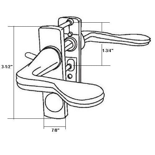 Screen and Storm Door Latch, Non-Keyed, Surface Mount, for Inswinging Doors, Black