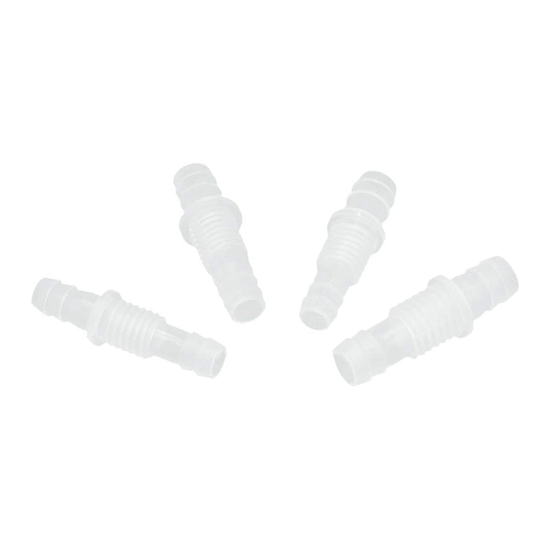 1/4” Thru-Bulk Bulkhead Plastic Hose Barb Fittings Union Adapter Fittings for Aquarium Fuel Gas Liquid Air with Metal washers (Pack of 6) 1/4 Inch 6 pcs