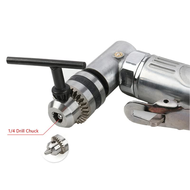 VIGAN Portable 1/4'' 90 Degree Air Drill Pneumatic Right Angle Drill Pistol Drill Power Screwdriver