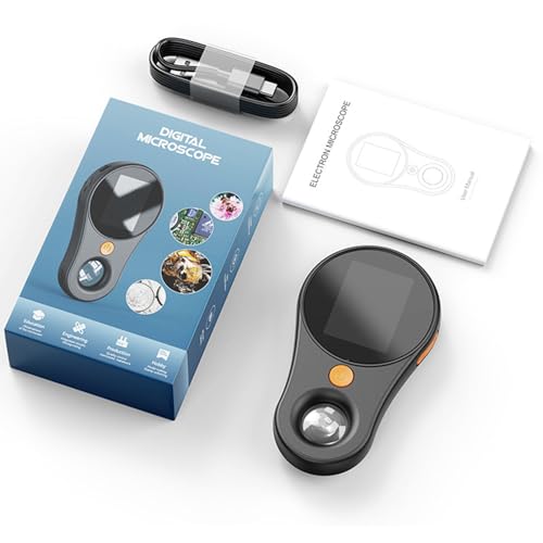 Handheld Digital Microscope 2MP, Macro Digital Microscope with 8 LED Lights, 500X Magnification, Handheld Magnifier black