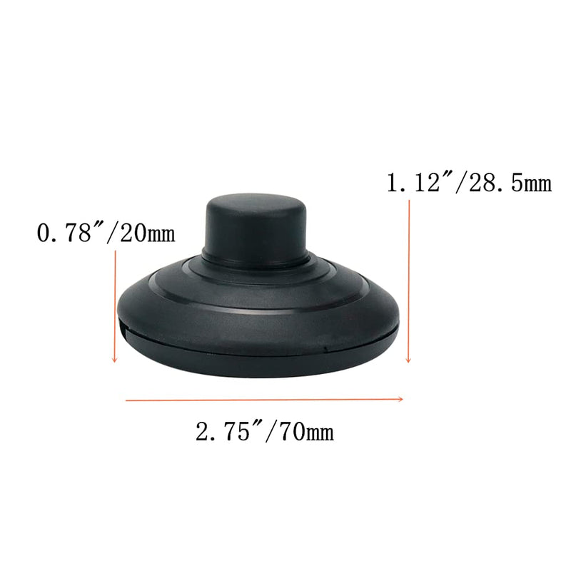 Black Floor Foot Switch,Round Floor Foot Switch Inline, Plastic Inline Foot Pedal Lamp Switch w/Push Step-on-Button for LED Light On-Off Control Black