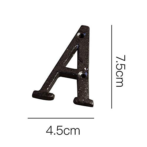 roslyong 3 Inch House Letter, Address Letter for Outdoor Signs, Cast Iron Metal Number, Vintage Solid Metal Mailbox Letter Number, Black Home Letter A 3inch