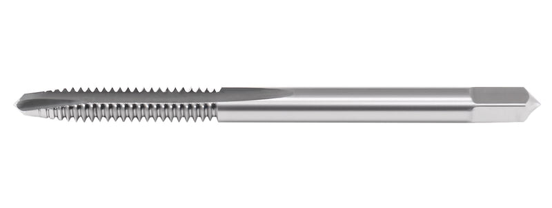 Accusize Industrial Tools 10 Pc 6-32Nc, 2 Flute, H.S.S. Spiral Point Taps, A.N.S.I. Standard, Ground, Spt-6-32x10 | ANSI Ground Plug Tap, Right-Hand Cut, Bright Finish, 2 in OAL, 11/16 in Thread Length, SPT-6-32x10
