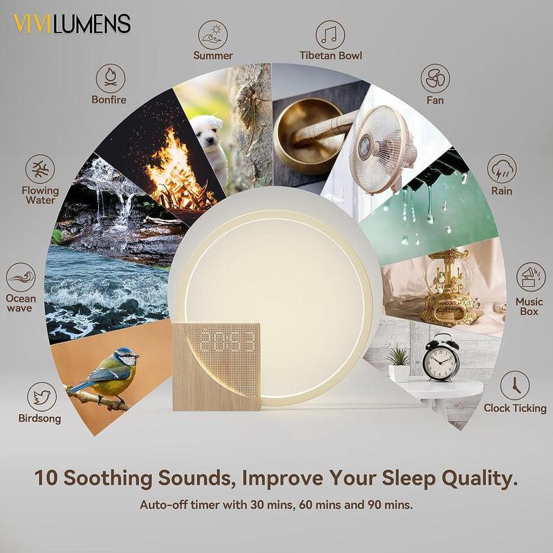 Inssisain Bedside Lamp With Alarm Clock, Desk Lamp With Usb Port, 10 Natural Sounds, Touch Control, 3 Brightness Levels, 4-In-1 Led Night Light For Bedroom, Bedside, Office - NewNest Australia