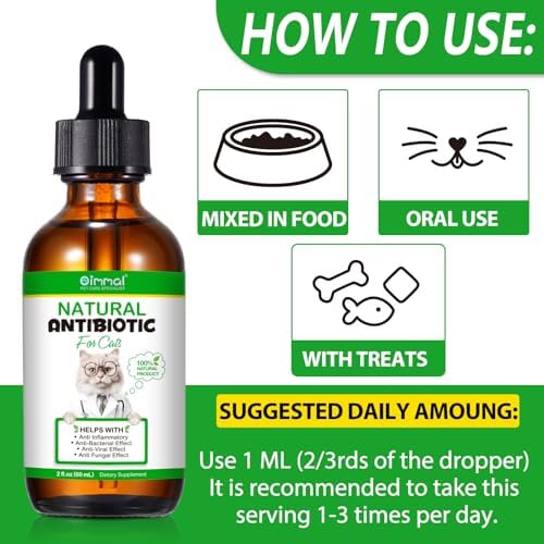 Antibiotics for Cats, Natural Antibiotic for Cats, Pet Supplements, Cat Antibiotics Supports Immune & Cats Allergy Relief, Cats Multivitamin, Cats UTI Antibiotics, Chicken Flavour - 2 Fl Oz / 1 Pack - PawsPlanet Australia