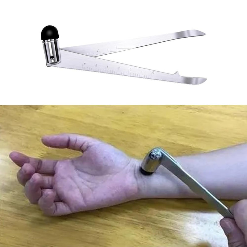 Portable Reflex Hammer with Built-in Measuring Ruler Rubber Tips Mallet Neuro Hammer Stainless Steel Neurological Tromner Hammers for Deep Tendon Reflex Testing Plantar Reflex Exam