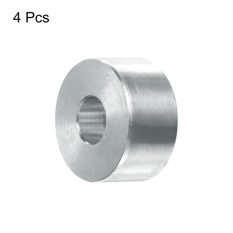 uxcell 4pcs Aluminum Spacer 3/8" Bore x 1" OD x 1/2" Length Screw Standoff Bushing Plain Finish Round Metal Spacer for 3/8 ID Screws Bolts and Rods 3/8" x 1" x 1/2"