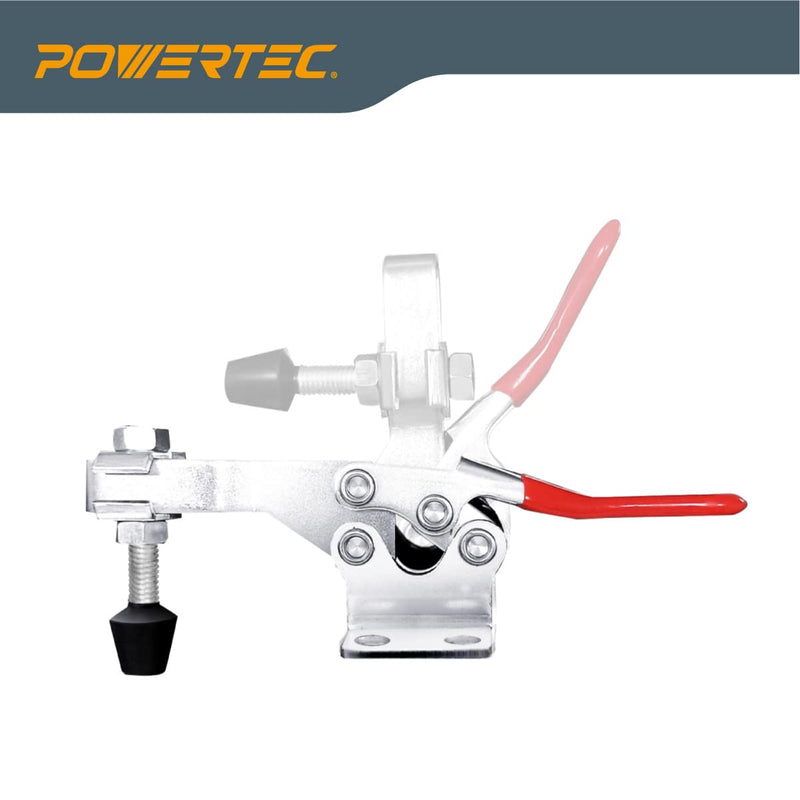 POWERTEC 71819 Quick Release Horizontal Toggle Clamp 225D (500 lb Holding Capacity) with Mounting Plate