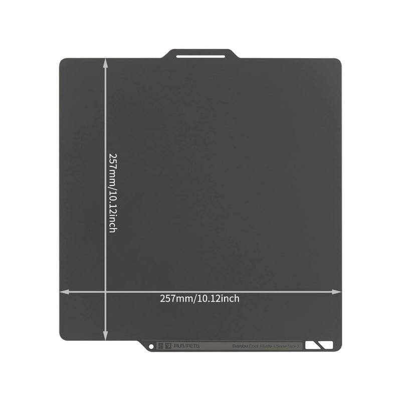 Bamboo Original Low Temperature Cold Printing Build Plate 257x257MM | Suitable for Bambulab X1/P1/A1 3D Printers, Spring Steel Plate, SuperTack Coating, Perfect for PLA and PETG Filament